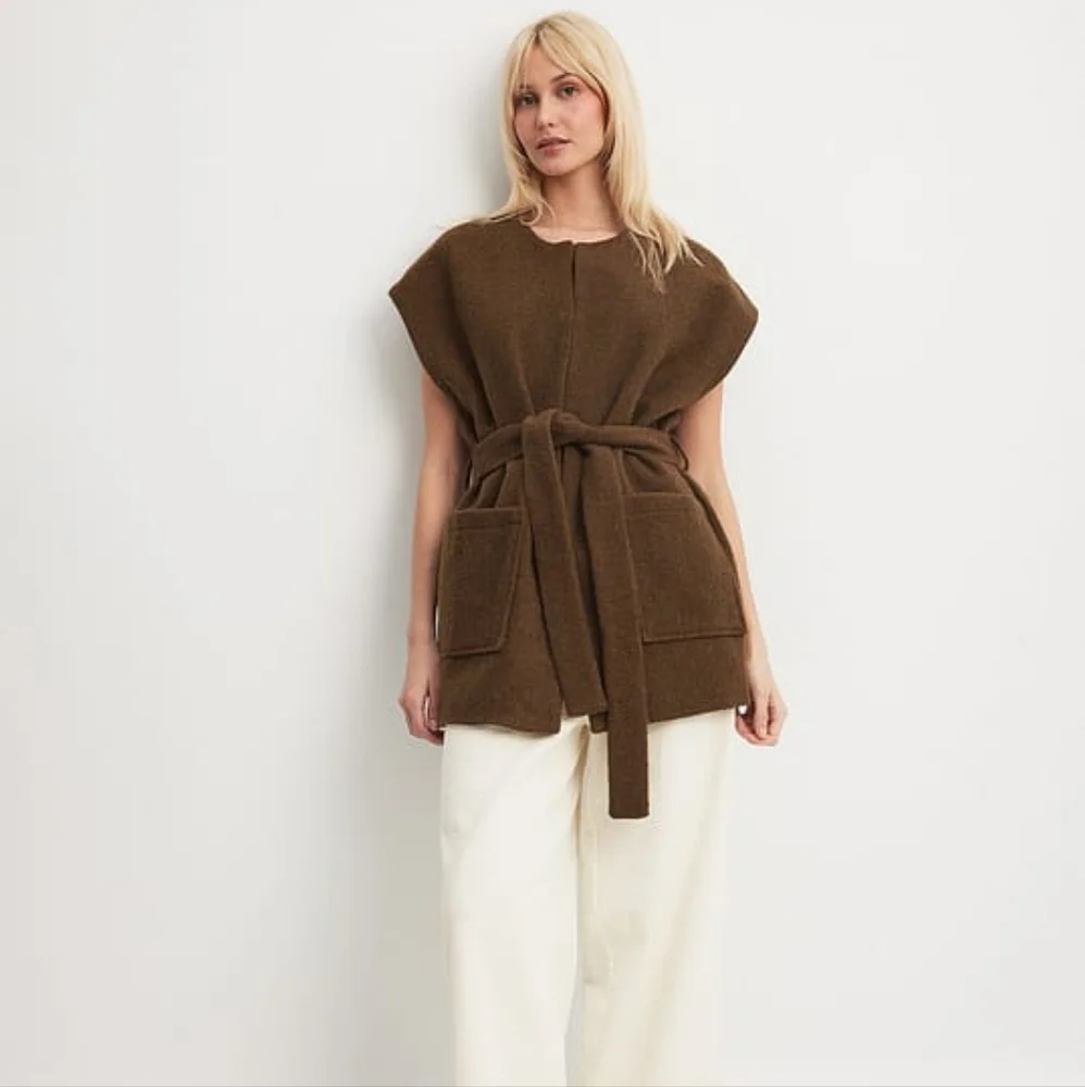 Brown Wool Blend Vest - Picture 1 of 7